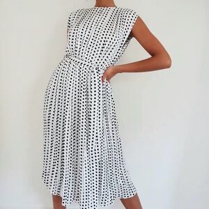 Elegant Black and White Polka Dot Dress